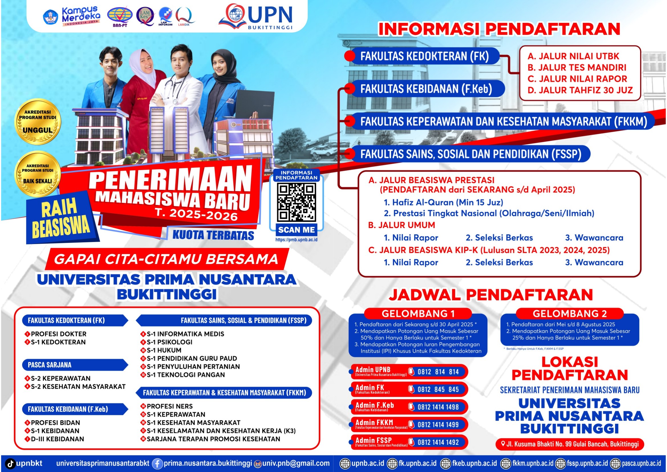 PENERIMAAN MAHASISWA BARU UNIVERSITAS PRIMA NUSANTARA BUKITTINGGI 2025